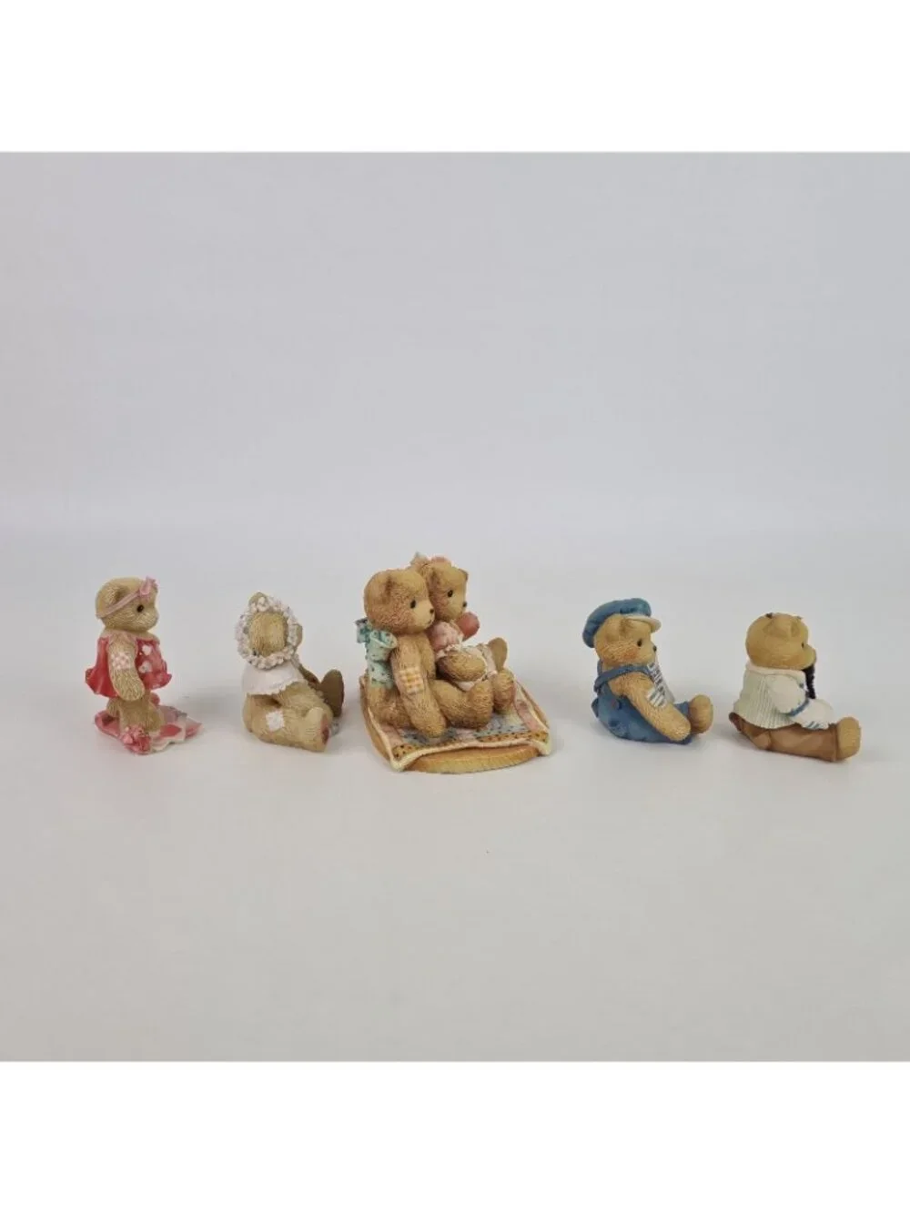 Set Of 5 Cherished Teddies Harrison Hartford Cub Bear CT002 Porcelain Figure